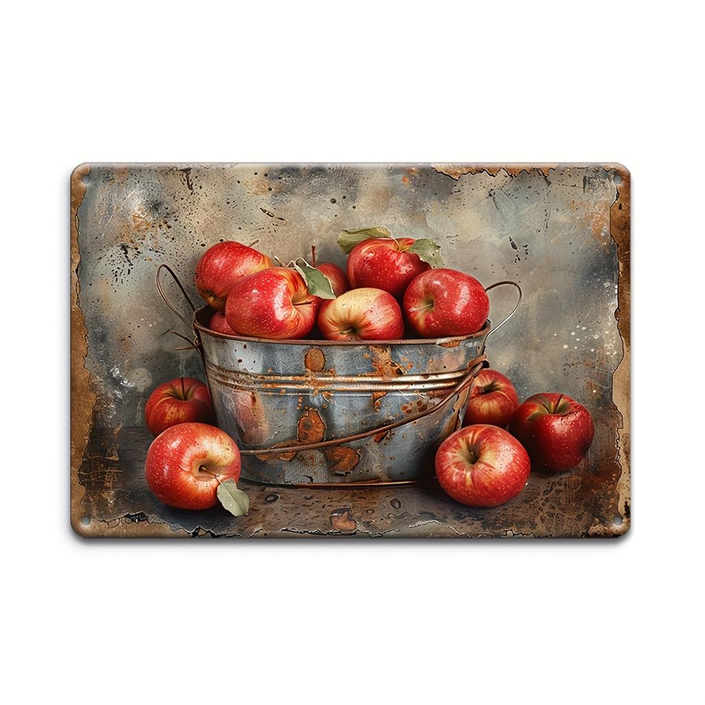 Vintage 3D Vegetables and Fruits Metal Tin Sign Plaque Decorative Plates for Farm Club Man Cave Bar Home Hotel Cafe Wall Decor