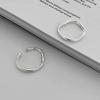 925 Sterling Silver Plated Mobius Open Ring - Pinky/Index Finger, Minimalist Luxury Plain Band