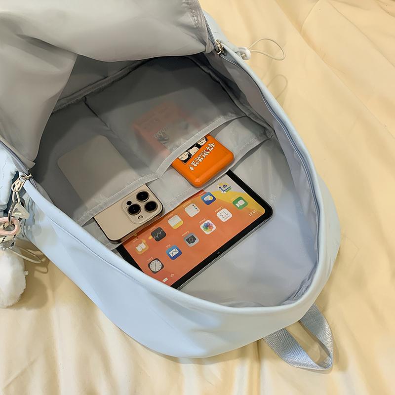 Junior High School Student Schoolbag Color Block Women's Large Capacity Backpack