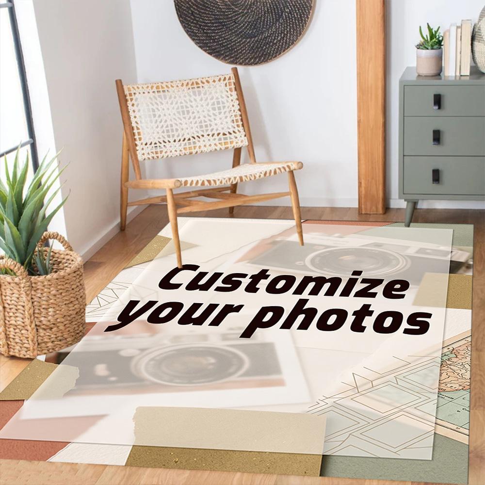 Customize Photo Personalized image Floor Mat Perfect for Entryway Playrooms Balcony Hallway Anti-slip Rug Decorate Offices