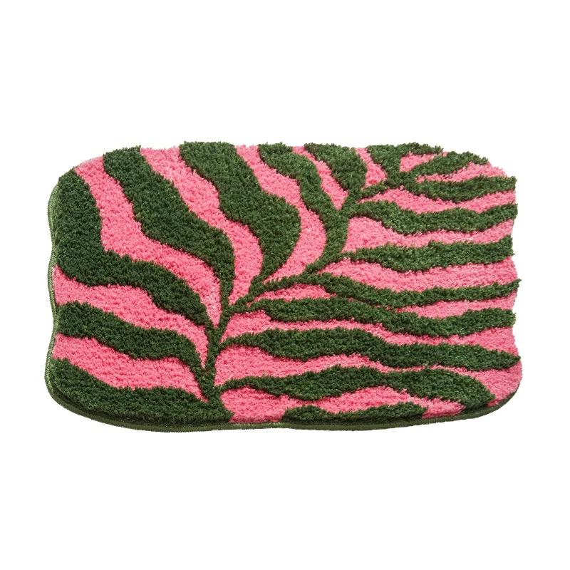 Colorful Tufted Bath Mat - Plush Microfiber, Fast Drying & High Absorbency, Non-Slip TPR Backing, Thick Bathroom Rug for Home