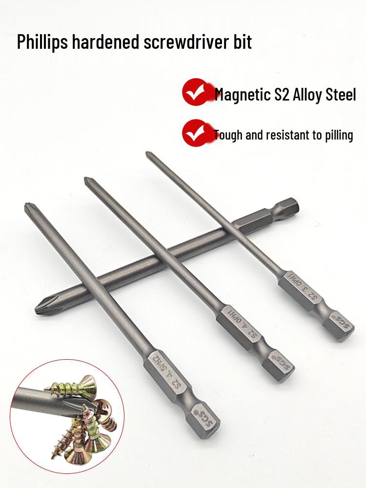 

High-Hardness Magnetic Phillips Bit Set for Electric Screwdrivers and Hand Drills 50mm long set (5 pcs)