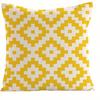 Home Decor Yellow Floral & Geometric Pillow Covers Pattern Cushion Cover Suitable for Sofa Bedroom Car Pillow Cover