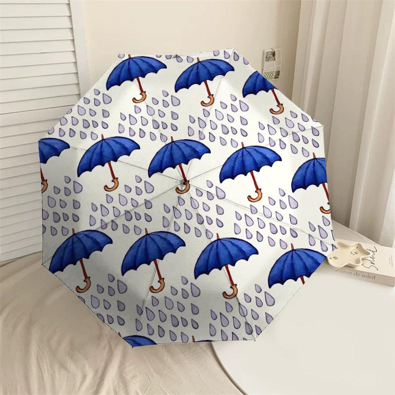 

1PC raindrops umbrella Umbrella-8-Rib Reinforced Portable Folding Travel Suitable for All Seasons Outdoor Daily Use-G353
