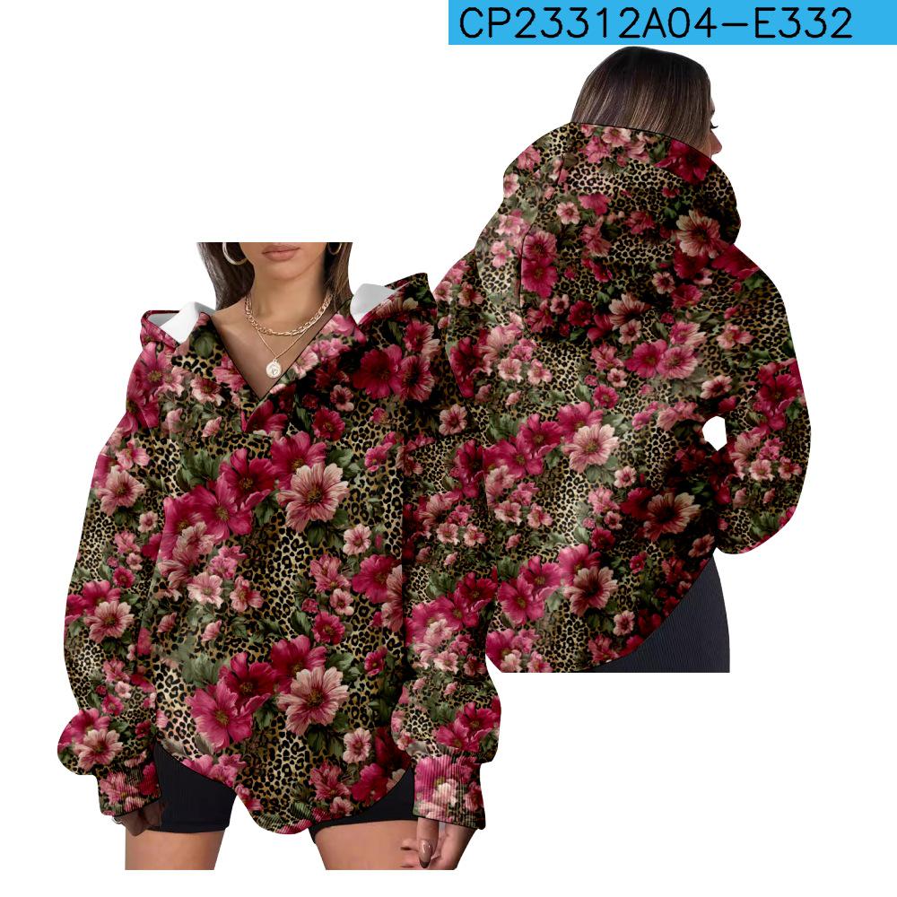 

Женская толстовка с капюшоном в европейском и американском стиле - Повседневная, свободного кроя, с 3D-принтом для осени и зимы X-Small