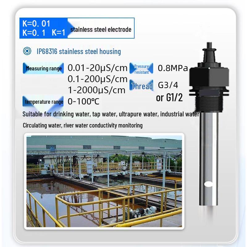 Online Sewage Conductivity Sensor: EC, Salinity, and TDS Detection Probe