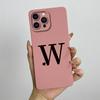 For iPhone 13 Pro Max Case iPhone 13 Pro Cover Cute Couple Initial Letters Square Skin Phone Case Matte Shockproof Back Cover