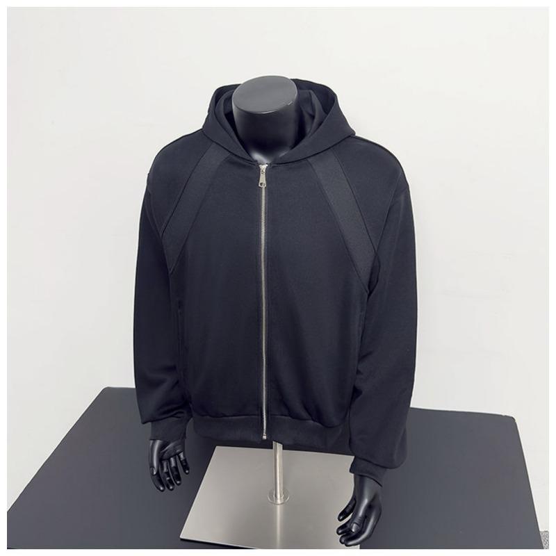 European American Spring and Autumn New Trendy Solid Color Long Sleeve Hooded Shirt Men's Casual Loose Cardigan Top