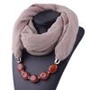 Solid Color Jewelry Statement Necklace Pendant Scarf Women Bohemia Neckerchief Foulard Femme Accessories Hijab