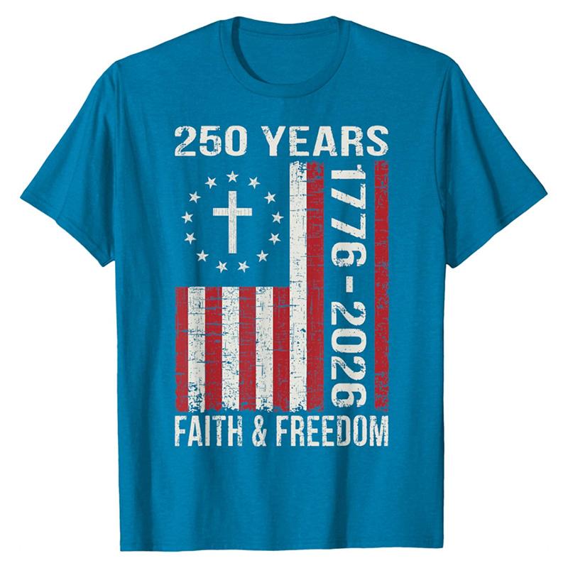 USA 250 Years Still Free Print Flag T-shirt Unisex Cool Funny Statue Of Liberty Pattern T Shirts Hip Hop Street T Shirts 2026