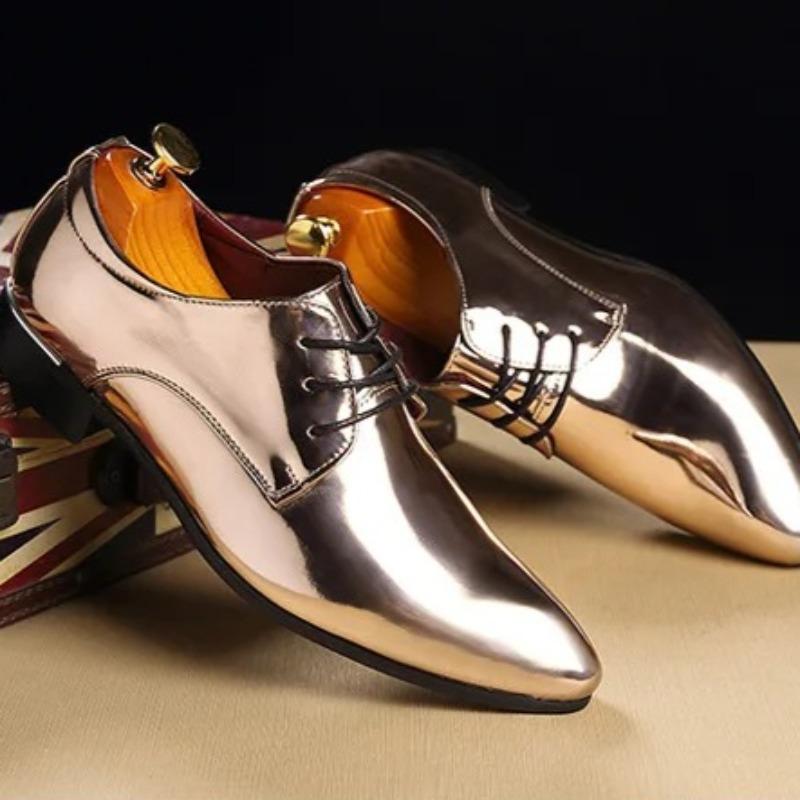 Men's Patent Leather Wedding Shoes Quality Selection Fashion Oxfords Shoes Men's Designer Pointed Toe Dress Shoes Zapatos Hombre
