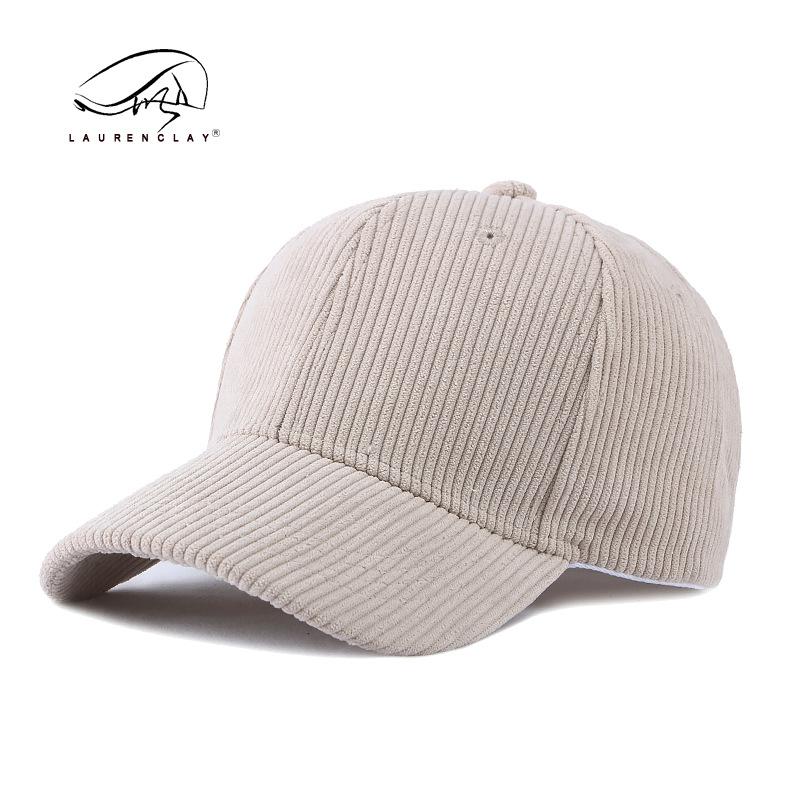 

hat women s autumn and winter new corduroy baseball cap men s women s simple solid color cap warm tide Adjustable бежевий