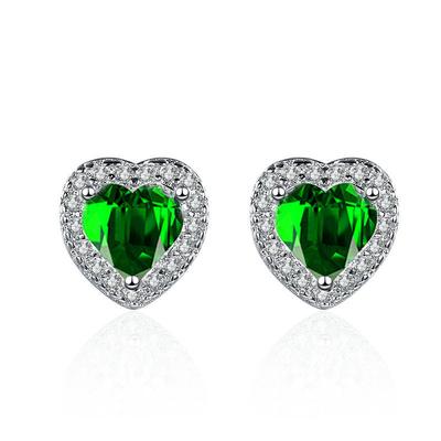 2026 Love Set Diamond Super Flash AAA Zircon Heart Stud Earrings Women's Exquisite Jewelry