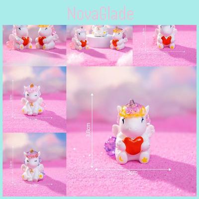 Whimsical Miniature Resin Unicorn Figures For Car Dashboard And Home Decor Blue Red Yellow Pink
