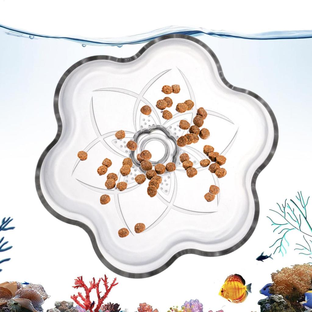 Fish Tank Feeder Aquarium Clear Dish Tray Shrimp Suction Cup Flower Shaped Shrimp Bowl Feeder Tube for Fish Tank Feeder Tray