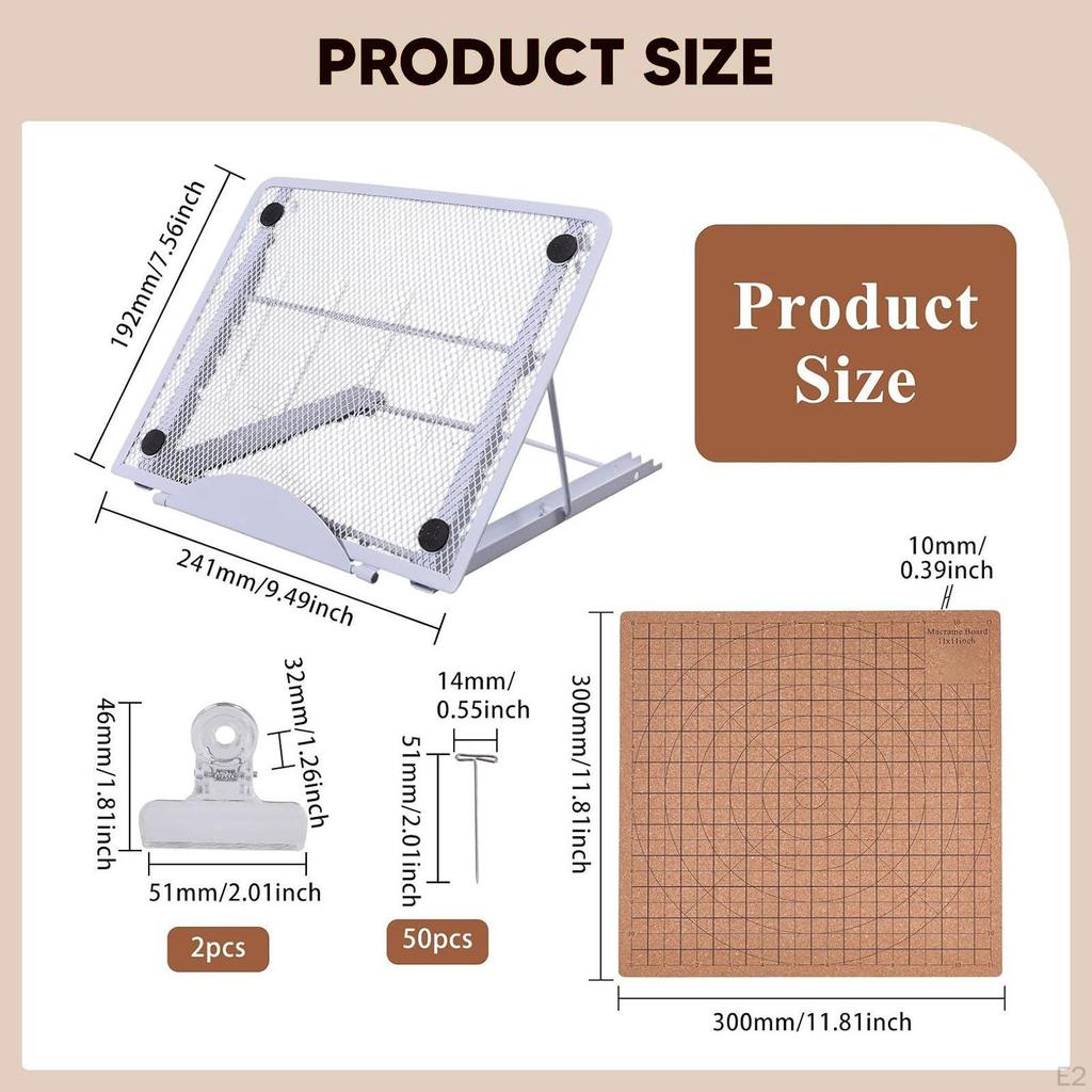 Kit Tavola Macramè Fai da Te, Strumenti Multifunzionali Tessuti a Mano per Intrecciare e Annodare