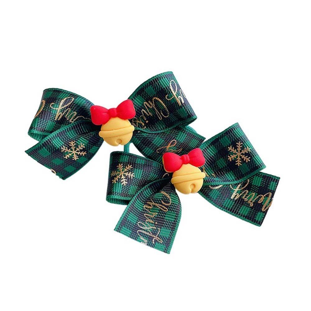 Headband Santa Claus Bells Kids Hair Band Christmas Hair Ring Bow Rubber Band Christmas Hair Rope