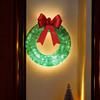 Lighted Christmas Wreath Battery Operated Pre-Lit Wreath with Large Bow And LED Lights for Indoor Outdoor Christmas Holiday Yard Garden Porch Decor