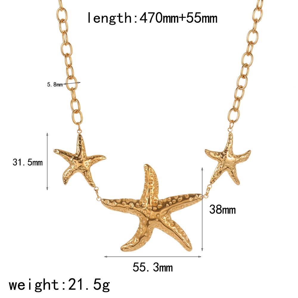 Summer Ocean Jewelry Necklace With Shell And Starfish Pendant For Women