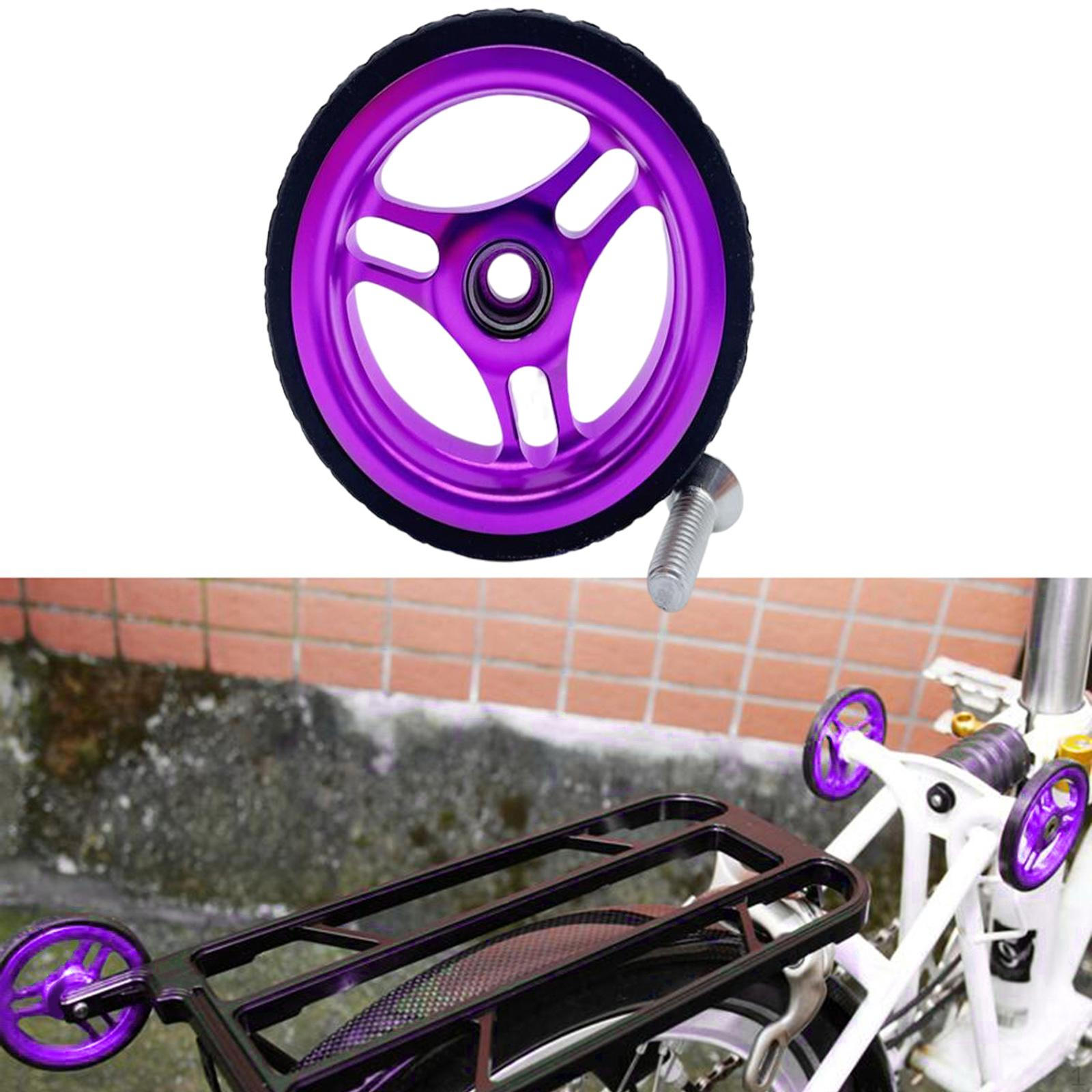 

Aluminum Alloy Folding Bike Refit Parts Roller Rear Wheels Bracket Set Accessories for Push Wheel purple