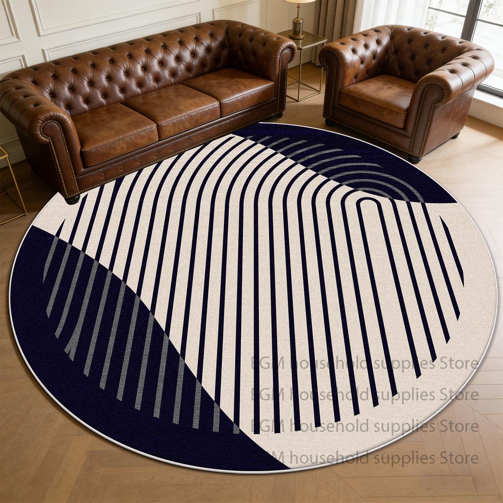 Modern Style Soft Rugs Minimalist Bedroom Decoration Living Room Round Carpet Anti-slip Bedside Cloakroom Study Mat Washable