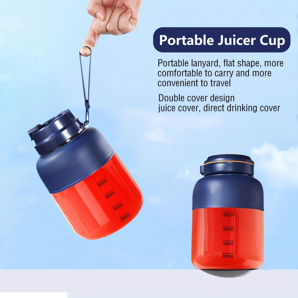 Portable USB Rechargeable Electric Juice Cup, 1300 ML Large Capacity, Multifunctional Fruit Juicer, Mini Blender To Make Milkshakes, Smoothies, Juice