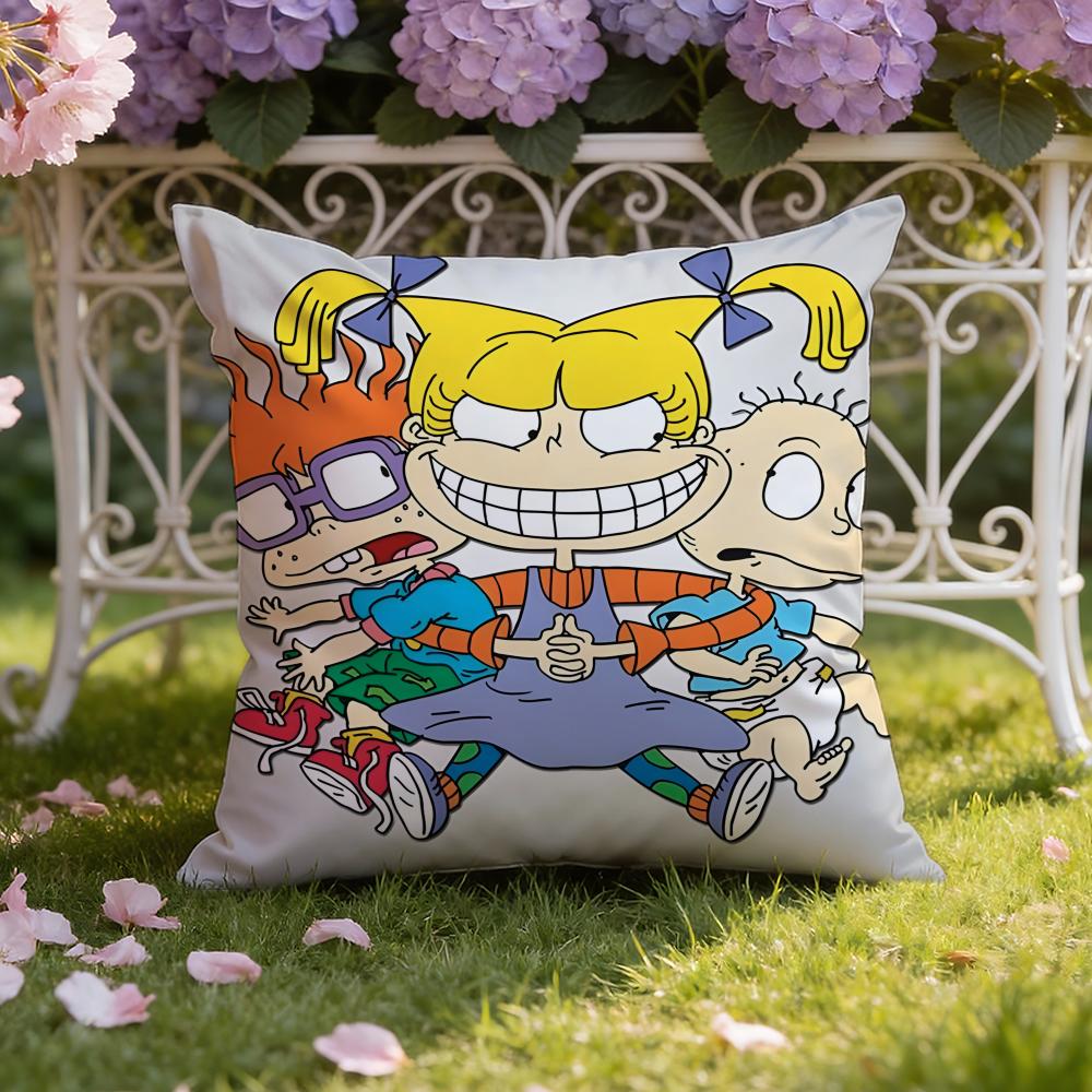 Anime cartoon R-Rugrats Cushion Cover Home & Car Dual-Scene Pillow Cover: Reversible for Premium Comfort