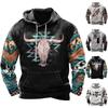 Fashion Print Loose Men's And Women's Long Sleeve Hooded Sweater