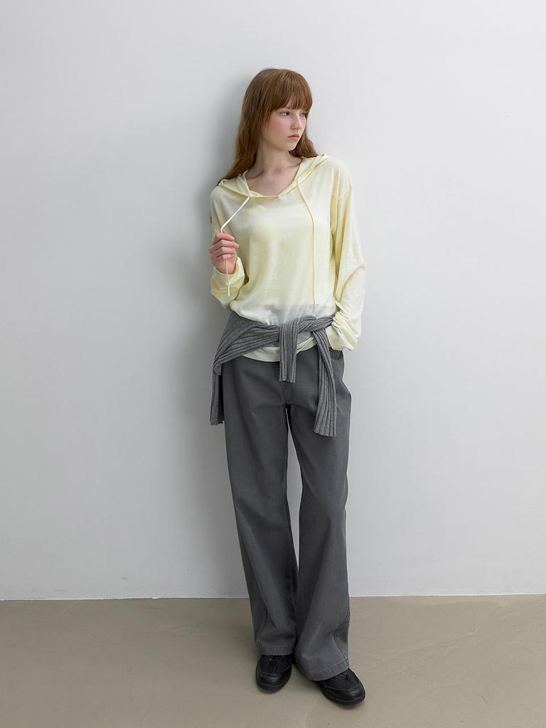 ATELIER NAIN An Light Weight Hooded Knit (T-7186)