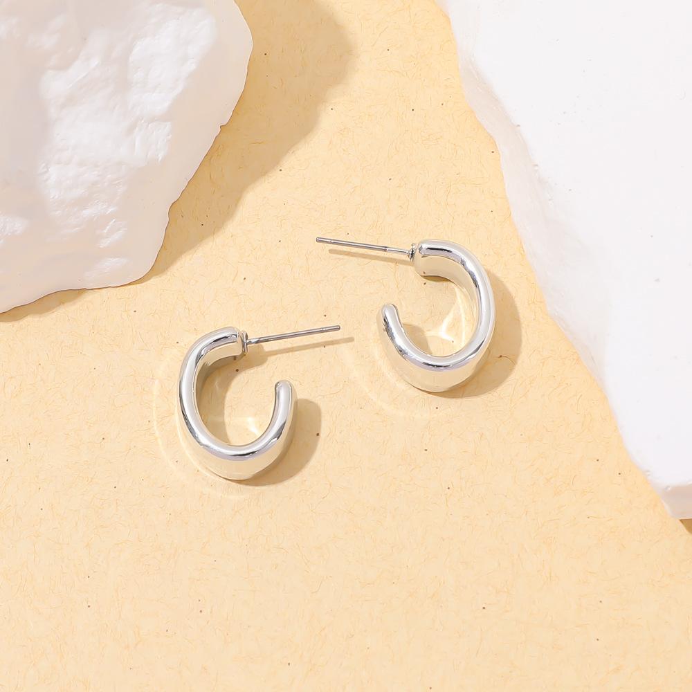 Geometric Personality Fashion Stud Earrings Ins European and American Acrylic Gold-plated Stud Earrings Set