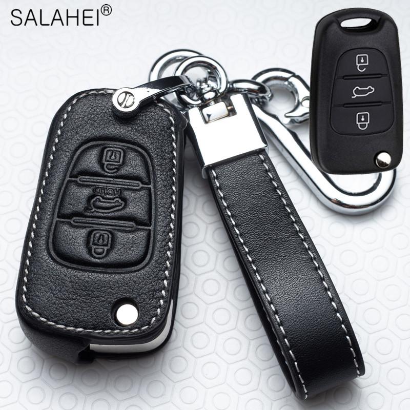 Leather Car Smart Key Cover Case Holder Protection For Hyundai Tucson Mistra Ix25 Ix35 I20 I30 I40 Hb20 Tm