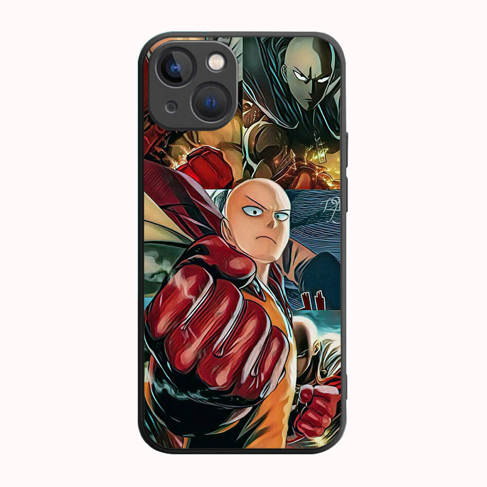 B-26 One Punch Man Černé pouzdro pro Samsung S24 S23 S22 S21 S20 FE S10 Lite Ultra S7 S8 S9 Plus A05S A11 A12 A13 A15 A22 A24 A25 A32 A52 A71 5G