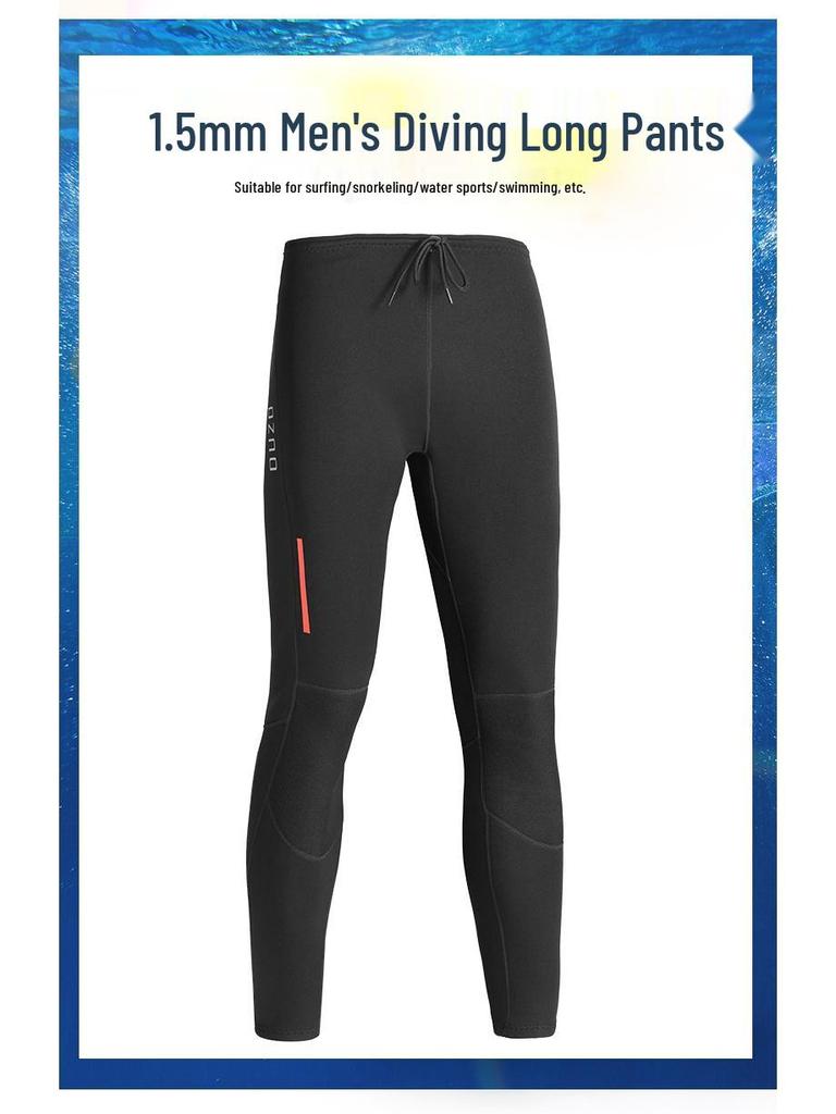 1.5mm OUZO Scuba Diving Suit Set - Unisex Long Sleeve, Cold & Sun Protection, Two-Piece for Surfing & Diving