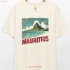 Vintage Mauritius T Shirt Retro Beach Travel Vintage Washed Fashion Casual Soft Streetwear Breathable Stretched Unisex