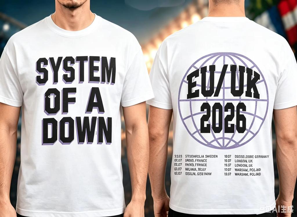 System Of A Down Eu And Uk 2026 Tour Koszulka Merch 100% Bawełna Unisex Unisex Popularna Oversize Koszulka Fashion Streetwear Prezent dla Fana