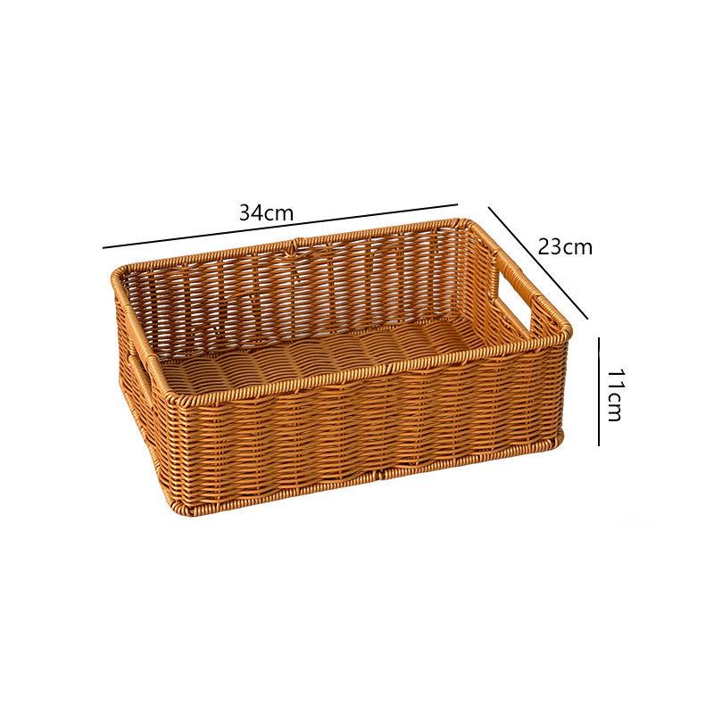 Japanese-Style Woven Rattan Storage Cabinet: Rectangular Organizer for Living Room, TV, Toys, Snacks