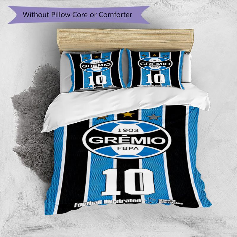 Grêmio FBPA Printed Pattern Duvet Cover Set – Includes 1 Duvet Cover and 2 Matching Pillowcases Bedroom Decor Christmas Gifts