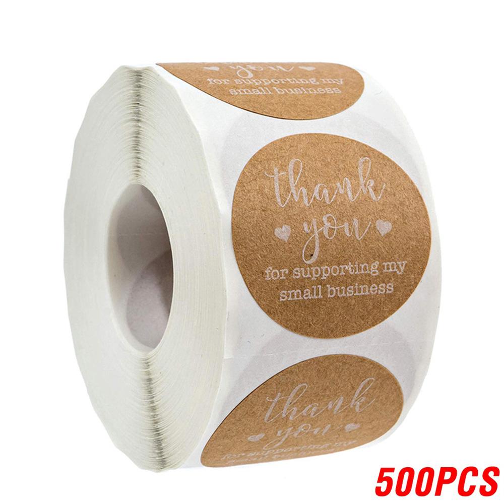 100-500pcs Thank You Sticker Love Scrapbook Sticker Envelope Packaging Stamp Handmade Stationery Label Kraft Paper Stickers