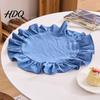 Manteles Antideslizantes para Mesa 15 Pulgadas Manteles Individuales de Tela Estilo Boho Redondos con Volantes Estilo Rústico de Granja Almohadillas Decorativas Decoración del Hogar Lavables con Borde Festoneado