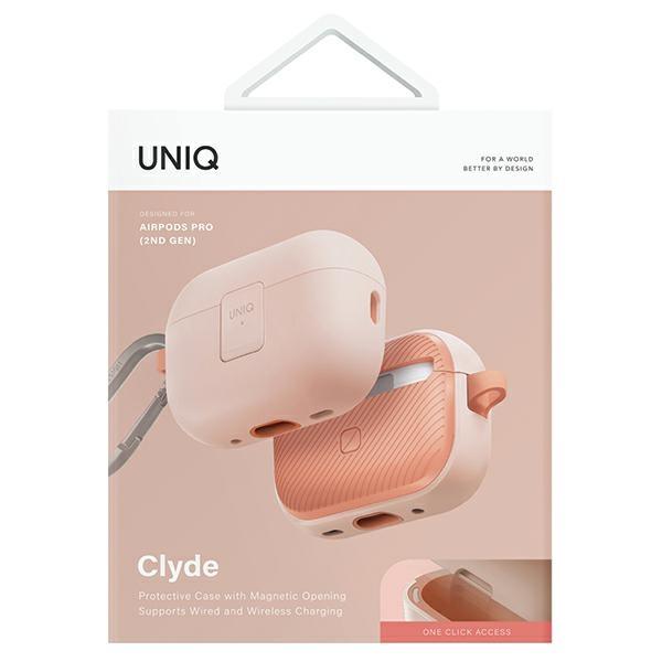 UNIQ Clyde Lock Case AirPods Pro 2(2022/2023) Powder Pink-pink/light Pink-crepe Pink