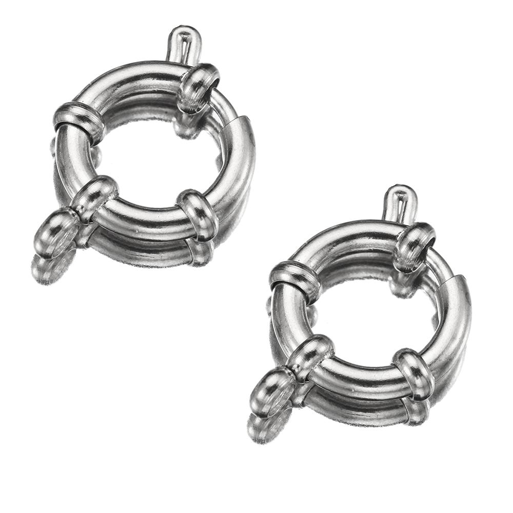 4 Stück 10-18mm Edelstahl Federverschlüsse Runder Seglerverschluss Armband Zwei Ösen Verbinder DIY Schlüsselbein Halskette Schmuckherstellung