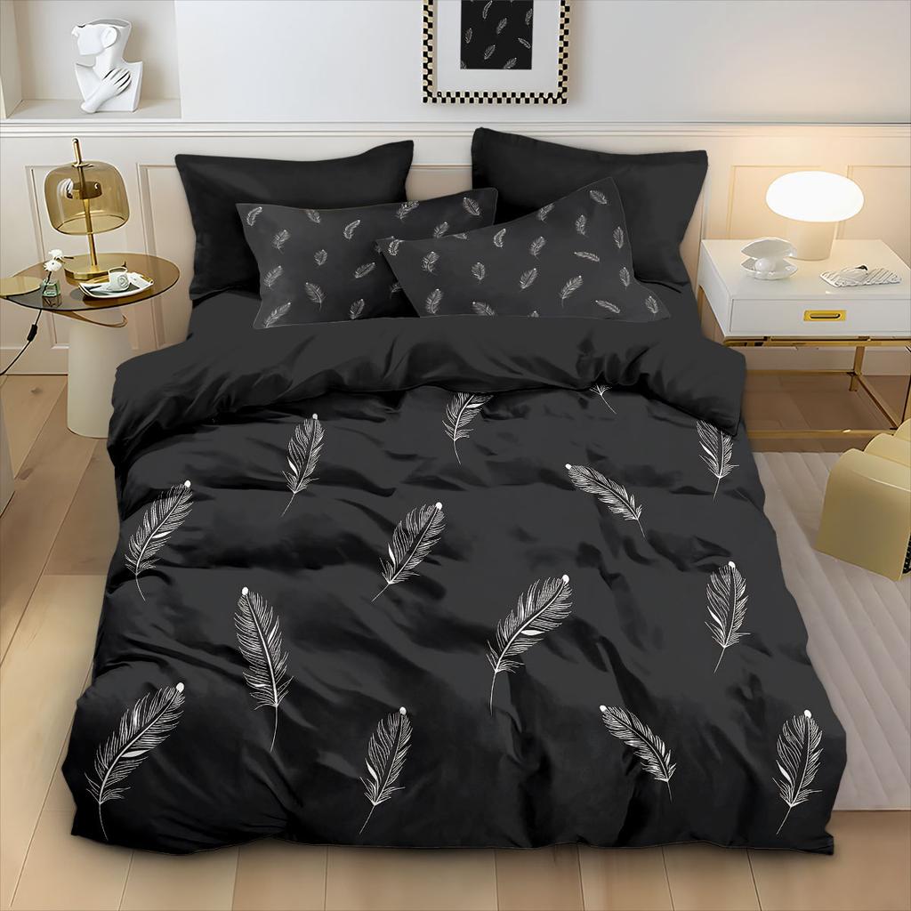 Geometric Lines Bedding Set 3D Print Soft Duvet Cover for Bedroom Dormitory Decor, 1 Duvet Cover and 2pillowcase with Zipper