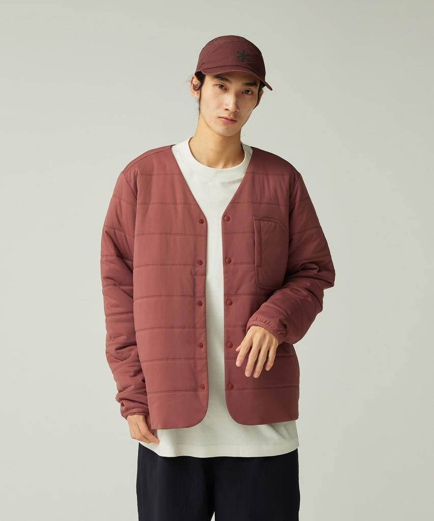 Snow Peak Flexible Insulated Cardigan Light Size for Men and Women SW-25AU001, Brown, M,