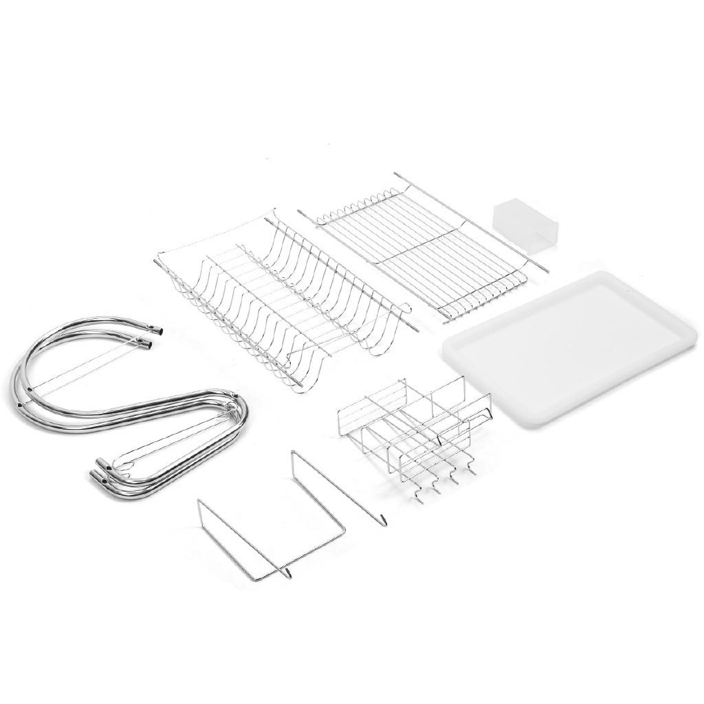 2/3 Tiers Stainless Steel Home Washing Kitchen Sink Dish Drainer Multifunction Dish Drying Rack Holder Basket