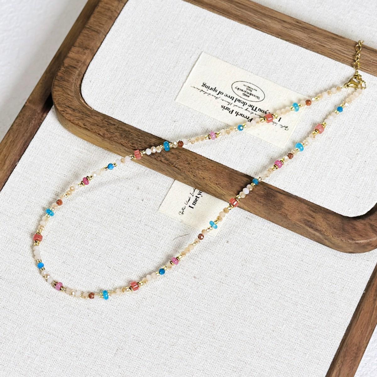 

Яркое натуральное камневое и жемчужное дофаминовое ожерелье – Роскошная высококачественная ключичная цепочка для женщин