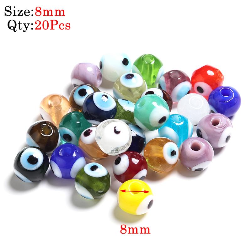 

Round Lampwork Evil Eye Beads Liuli Flat Loose Fashion Jewelry For Bead Diy Handmade Bracelets Phone Charm Components As Picture