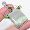 Dabīgs Šveices Zaļais Opāls, Peridots 925 proves Sudraba Rotaslietu Kulons 2.48" O2z43