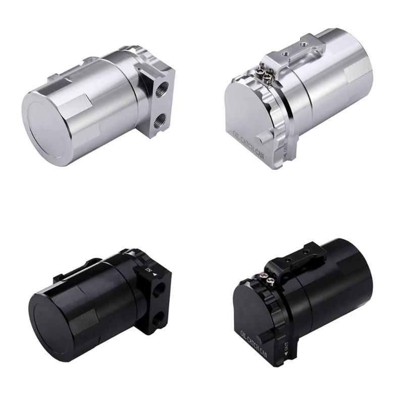 Oil Separator Reservoir Tanks Oil Catch Aluminum Can Kit Baffled with Air Filter Universally for Most Car