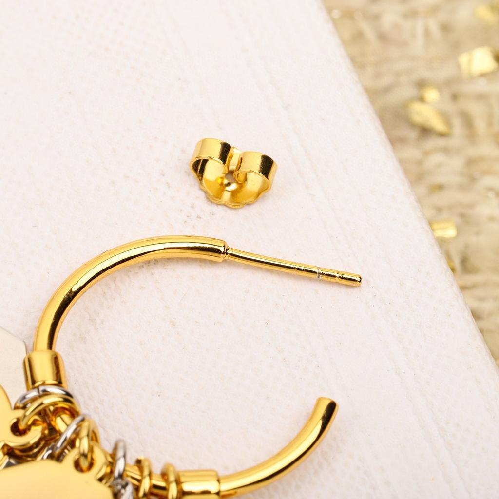 Lates Hot Brand Vintage Earrings for Women Luxury Jewelry Fashion Geometry Gold Sliver Designer Eardrop Lady Party Stud Earrings