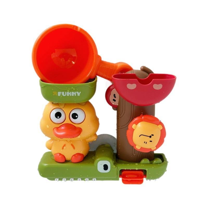 Giocattolo da Bagno per Bambini a Forma di Anatra/Fiore Gioca con l'Acqua Nella Ruota Idraulica del Leone Divertimento per Bambini Nella Doccia Vasca da Bagno Con Ventosa In Regalo per Bambini